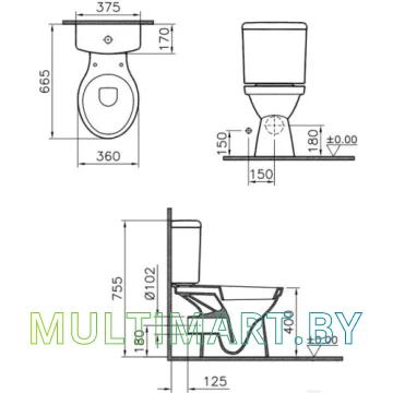 Унитаз Vitra Normus Eco 5111L099-1630 (белый) картинка 2